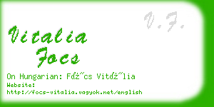 vitalia focs business card